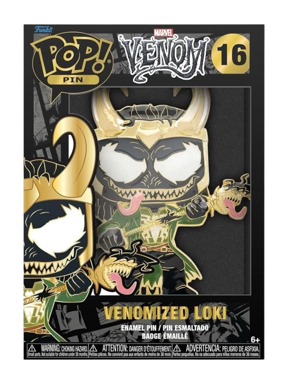 Funko Pop Venomized Loki Enamel Pin Marvel Venom 16 Sealed New in Box